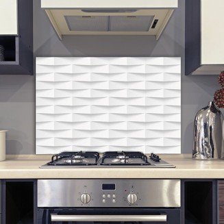 Paraschizzi cucina Alluminio Bordure in Alluminio White Bricks 24x48 (2pz)