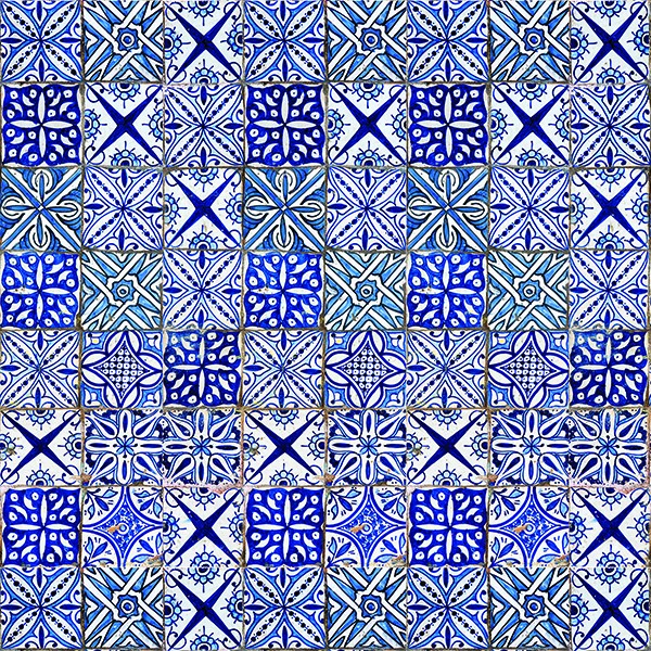 Adesivo per mobili e pareti Rivestimento Adesivo - Blue Tiles
