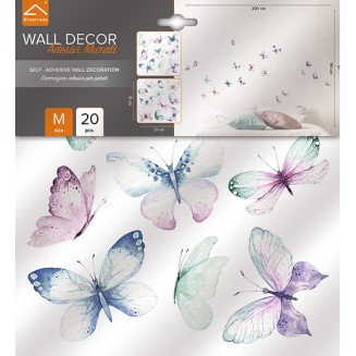 confezione prodotto adesivo murale watercolour butterflies