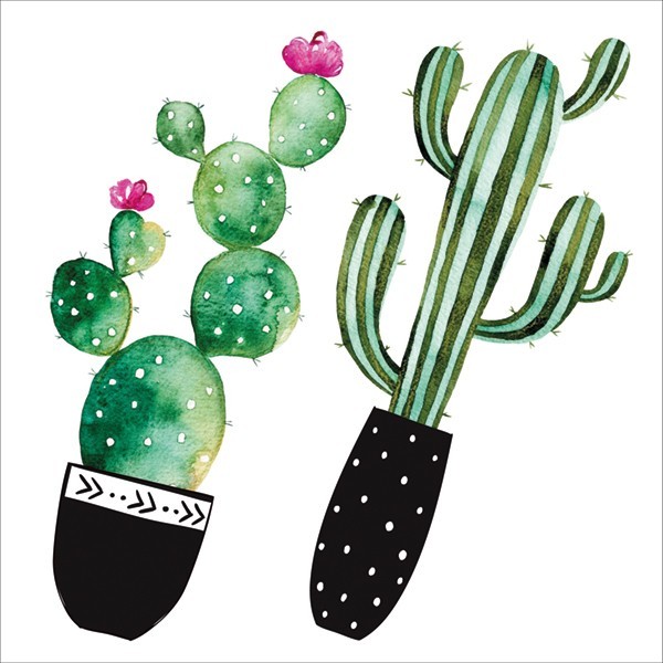 Adesivi decorazioni parete Adesivo Murale - Watercolour Cactus