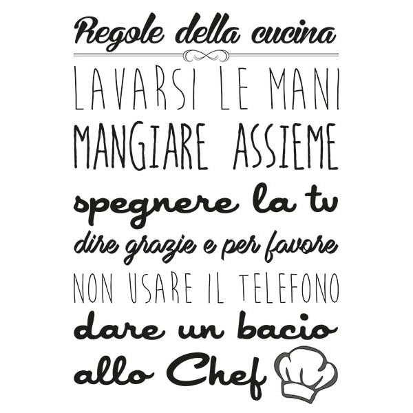 Wall Stickers Quotes - Regole della Cucina