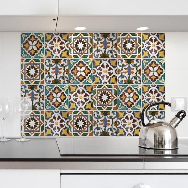 Panel de pared - salpicadero de cocina l120cm×a50cm ZELLIGE VERT